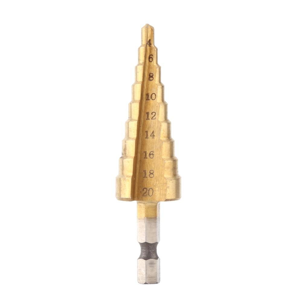 Titanium Coated Hole Cutter Hex Shank Power Tools Durable Step Drill Bit Set Metal