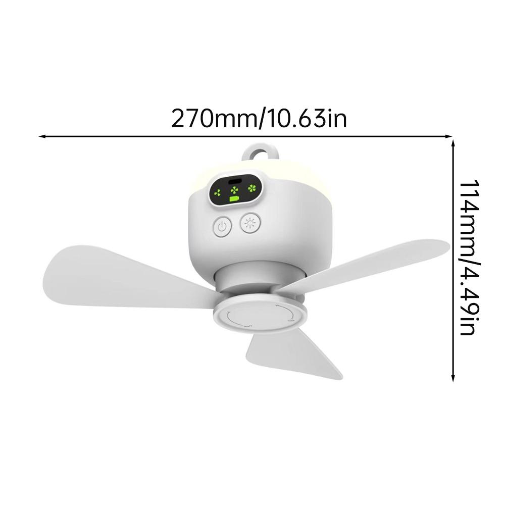 2025 New USB Rechargeable Large Wind Ceiling Fan Removable Blades Night Lamp Lighting 8000mAh Capacity Household Outdoor Fan