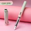 Refillable Ergonomic Fountain Pen for Students - Transparent Colored Plastic Design