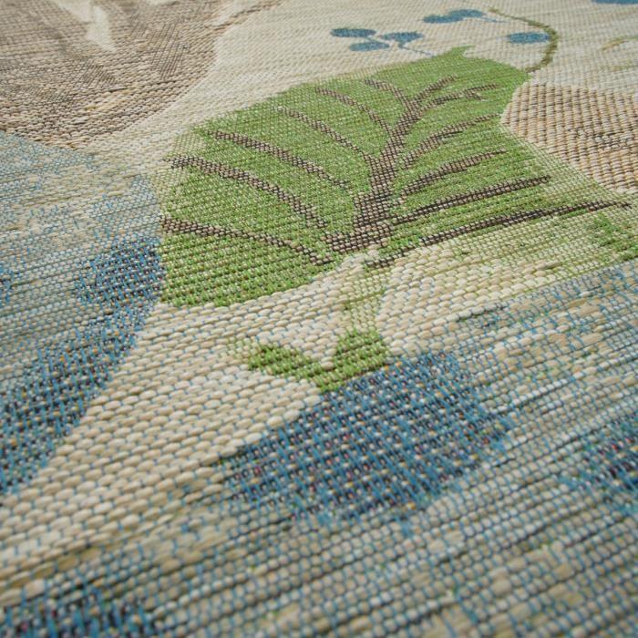 Tapis salon fleurs bleu multicolore 123x180