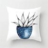 Indigo watercolor floral pattern Doublesided Printed pillow cover Short plush Suitable living rooms sofas throw cushion cover