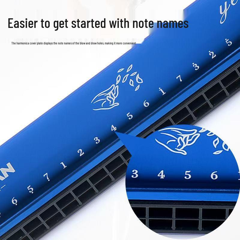 Swan 24-Hole Harmonica in C Key for Beginners and Students - Professional Performance Level Instrument