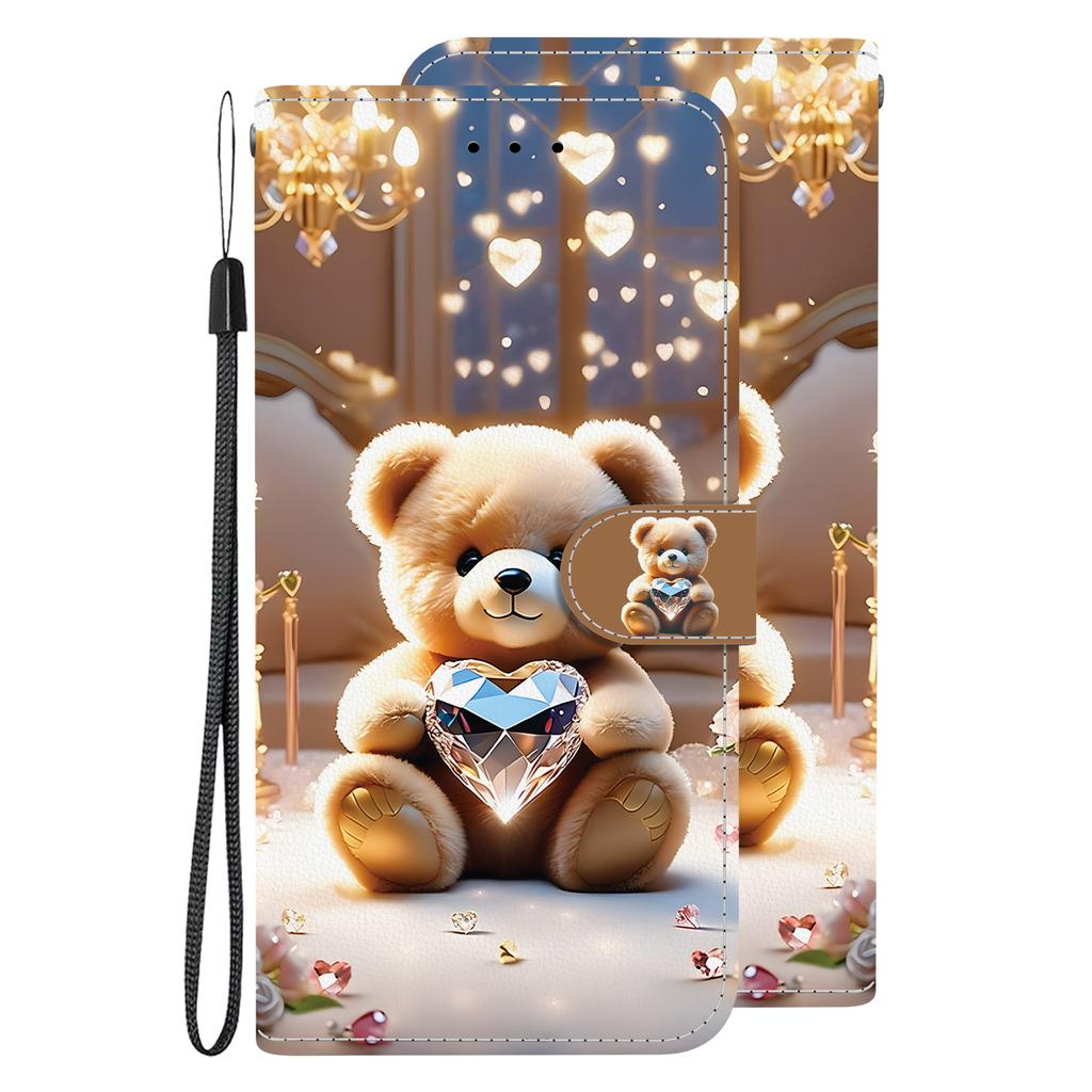 Handmade PU Leather Flip Case for iPhone X/11/12/13/14/15/16/17 Series - Anti-Slip Shockproof Cover with Wrist Strap & Heart/Rose Cat Designs