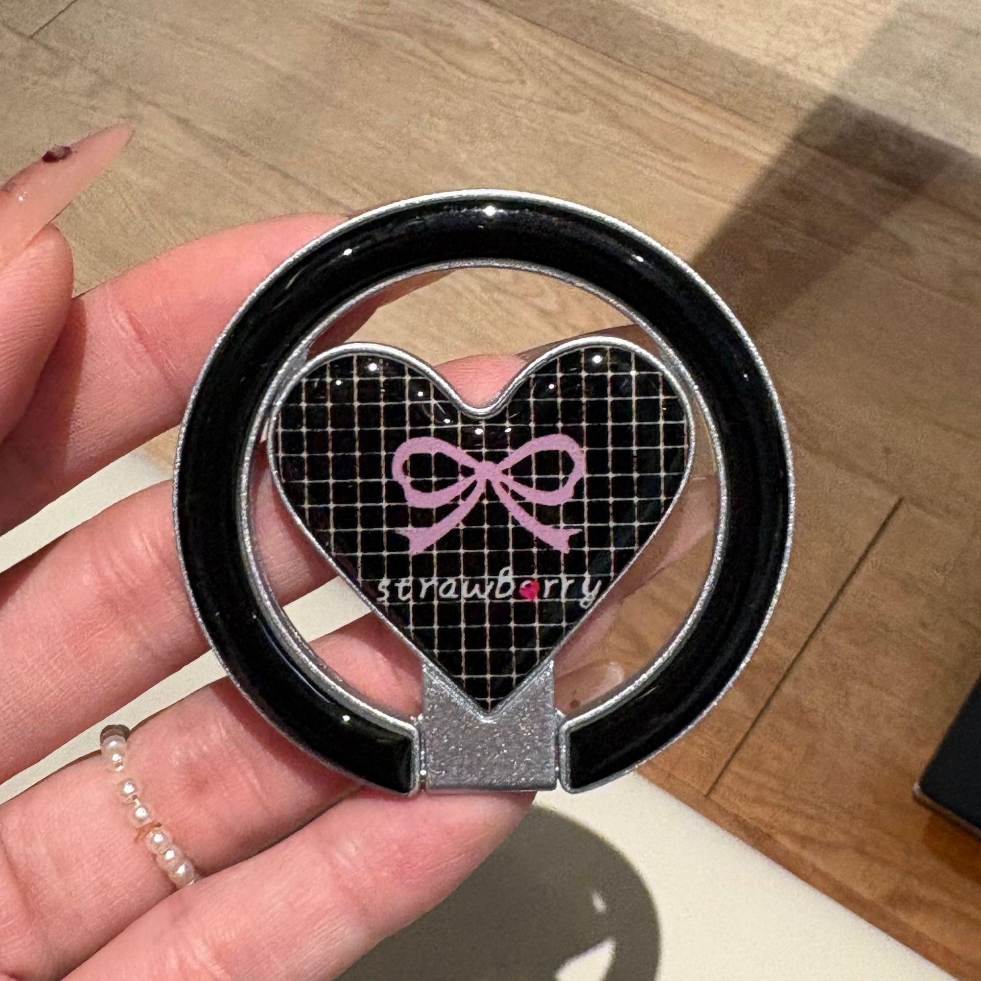 

Korean Polka Dot Bow Heart Folding Stand for MagSafe-Compatible Phones