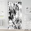 Blue Watercolor Floral Shower Curtain, Botanical Plant Leaves Design, Waterproof Fabric Set With Hooks
