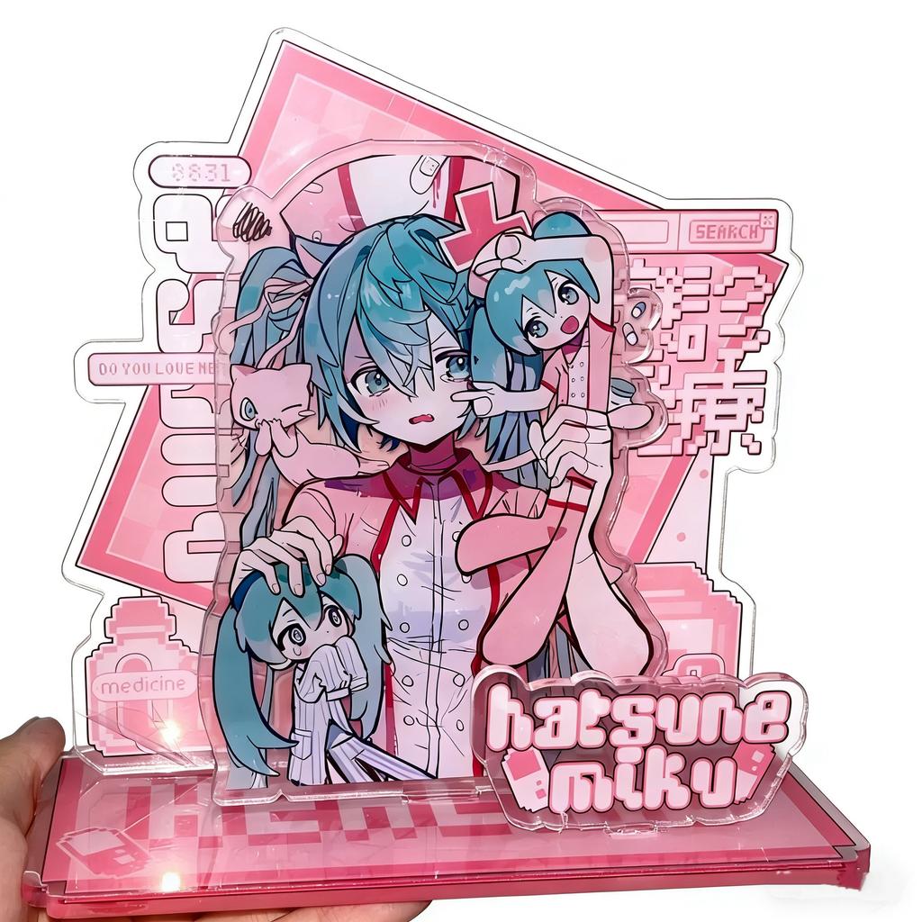 2Pcs Kawaii Miku Anime Peripherals Acrylic Standing Sign Ornament Originality Personality Acrylic Bracket Fans Collect Gifts