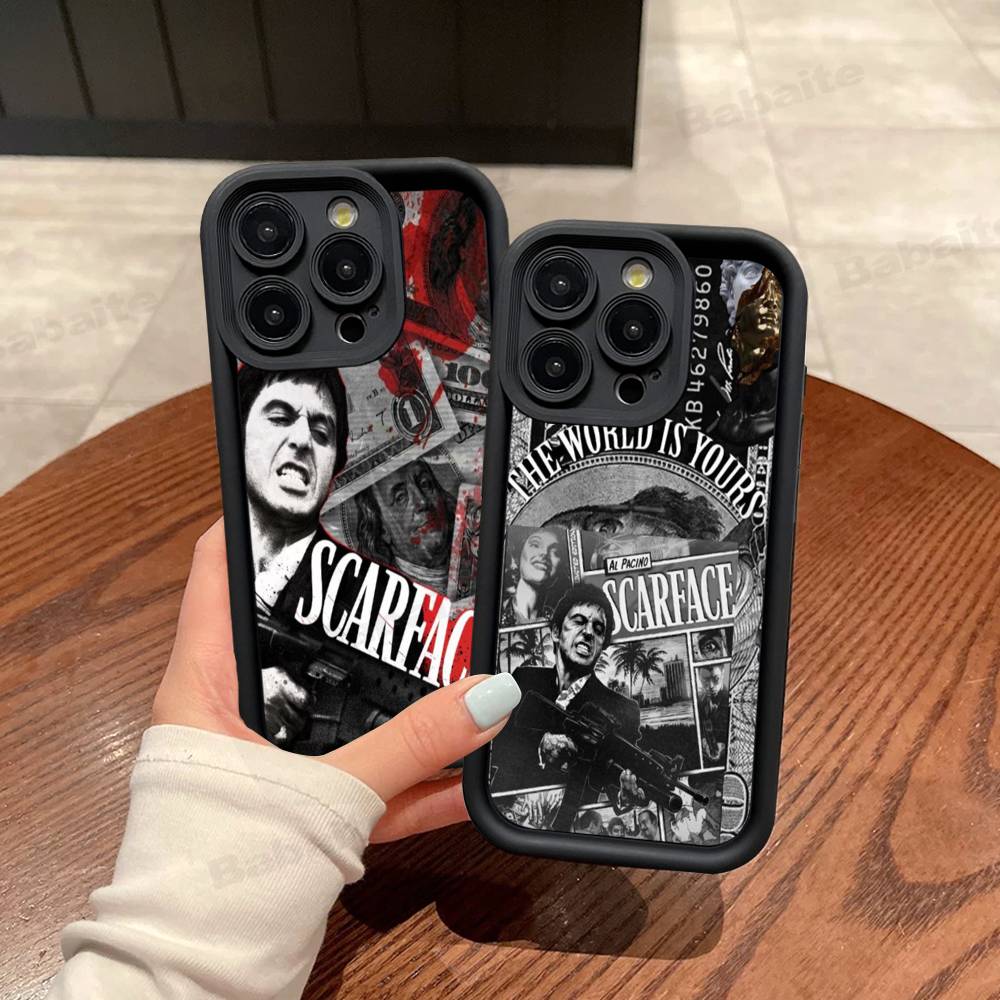 Classic S-Scarface Film Tony Phone Case For IPhone 16 15 14 Plus 13 12 11 17 Pro Max Pro Soft Cover