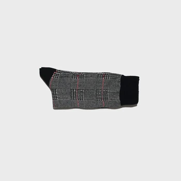 work#glen check / Glen check socks [red line]