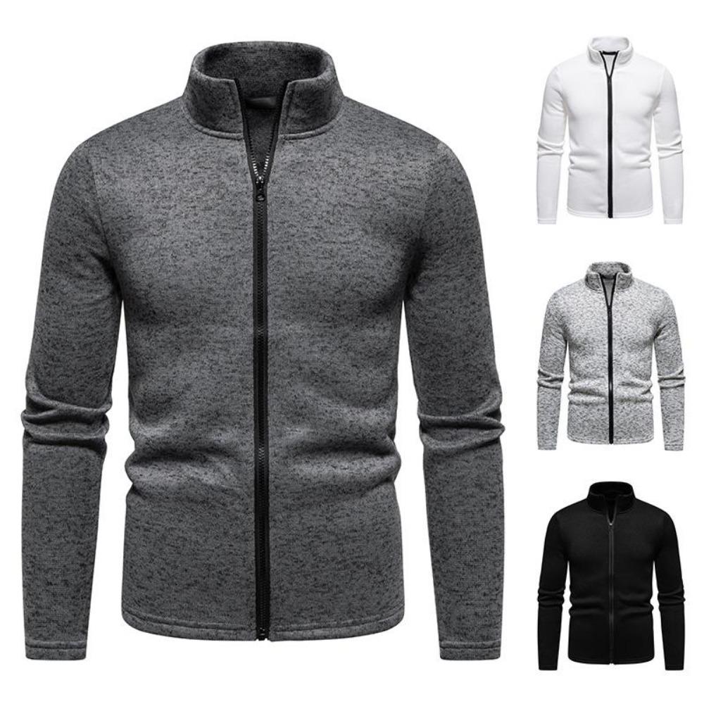2026 Men New Light Weight Winter Sweater Stand Collar Zipped Cardigan Sweater T Shirt