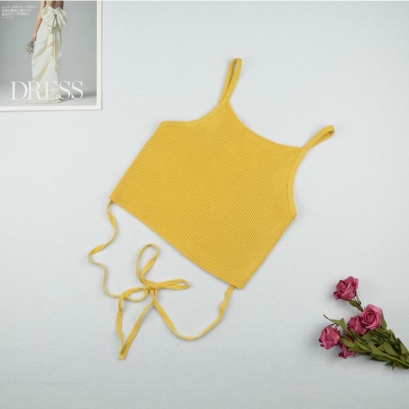 Spot EBay New Women's Clothing Camisole Back Hollow Lace-up Midriff-baring Bottoming Top