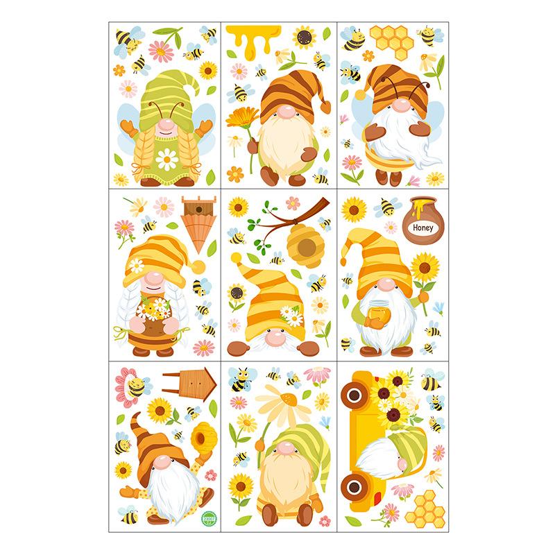 Spring Window Stickers Bee Holiday Window Stickers H0NEY Bee Holiday Glass Decorative Window Stickers