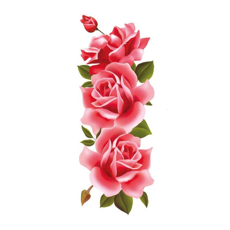 Adesivo de tatuagem de flor de rosa azul, flor de ameixa, padrão grande, capa de braço, adesivo de tatuagem à prova d'água, amostra de tatuagem