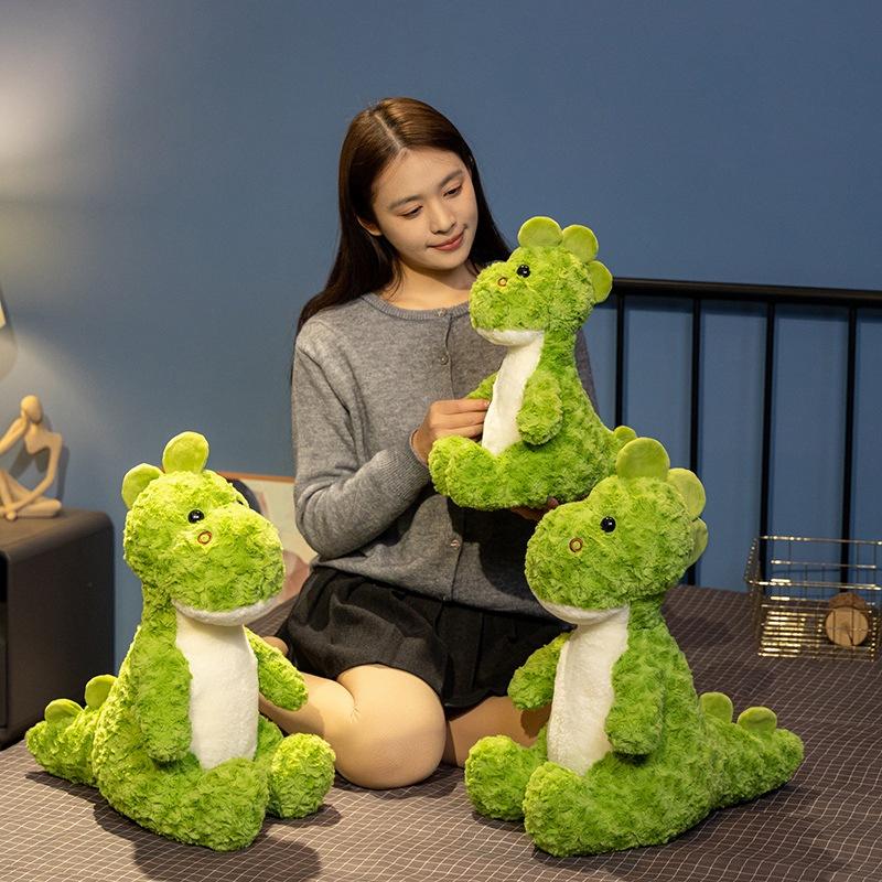 Cute Soft Green Dinosaur Doll Plush Toy Tyrannosaurus Rex Doll Children's Soothing Ragdoll Birthday Gift