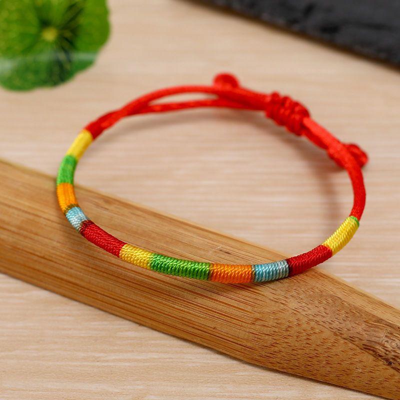 Dragon Year Dragon Boat Festival Colorful Rope Baby Anklet Hand-Woven Five-Color Carrying Strap Adult Red Rope Adult Colorful Rope