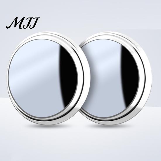 Safety Rear View Mirror 1 Pair Car Rearview Blind Spot Mirror, 360 Degree Adjustable Suction Cup Small Vehicle Parking Assist Round Convex Glass Wide