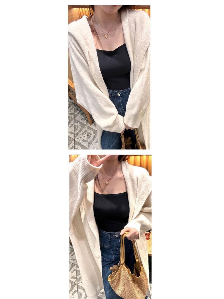 Korean Oversized Hooded Knit Cardigan - Long, Thick, Over-the-Knee Sweater for Autumn/Winter