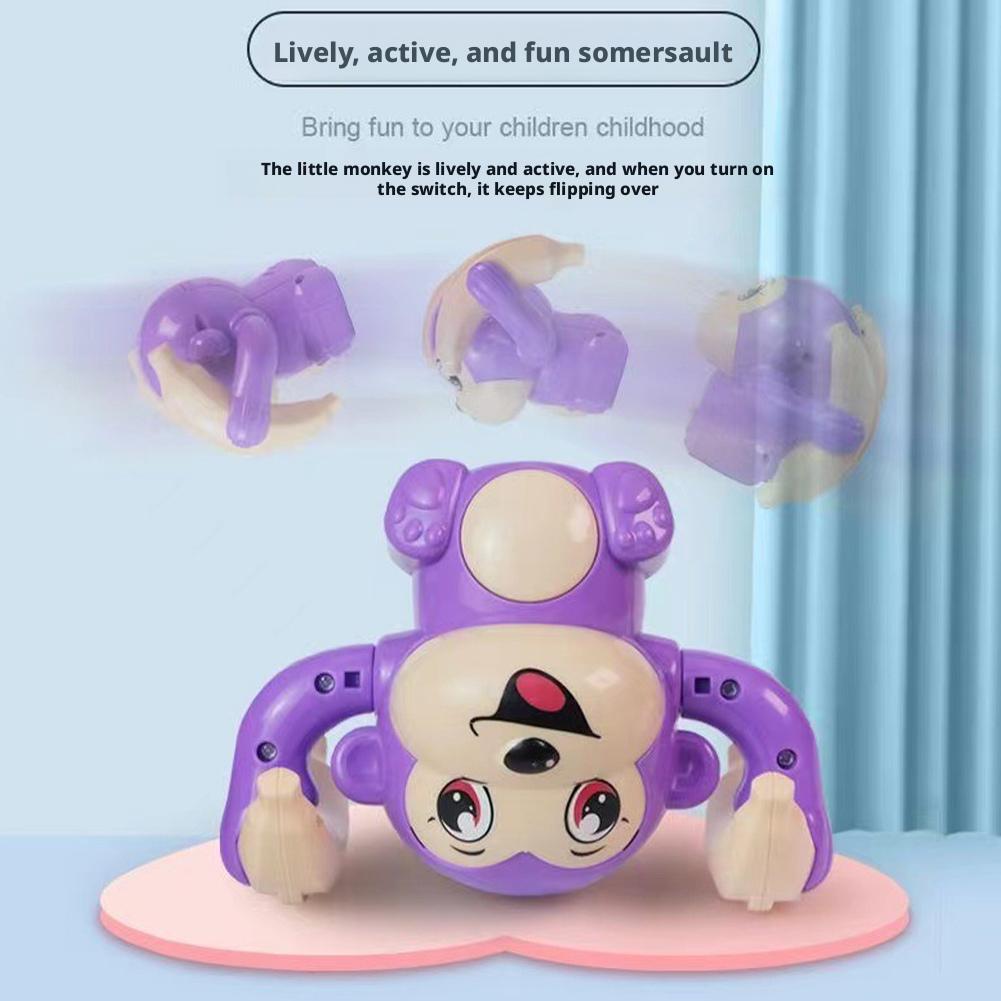 1Pcs Kids Toy Electric Rolling Monkey Light Music Puzzle Sound Prompt Monkey Children's Toy Gift Preschool Education Toy