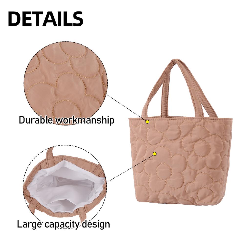 Borsa a mano Autunno e Inverno da Donna a Spalla Singola Trapuntata a Fiori in Cotone Borsa a Mano Casual Moda Cotone Pieghettato Borsa a Nuvola