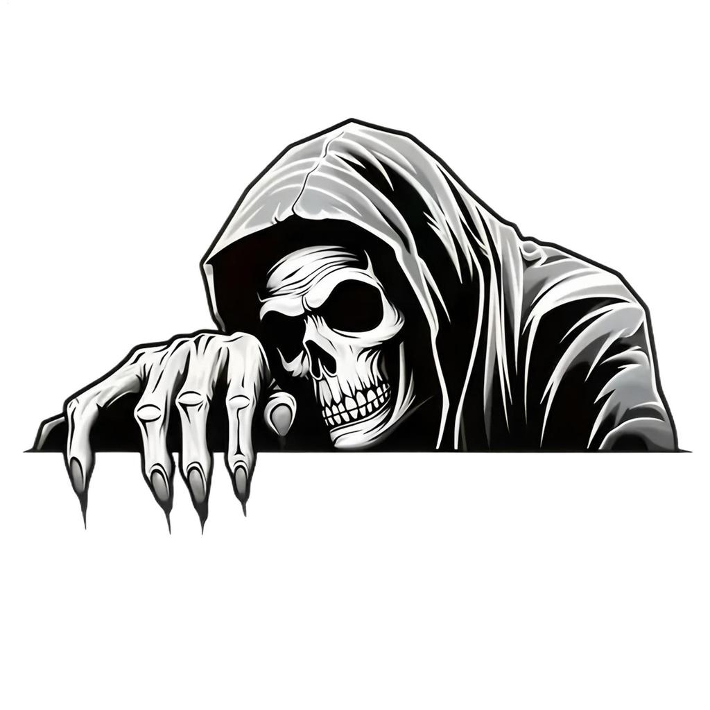 12.7cm Halloween Skeleton Guard Car Stickers Horror Skeleton Sticker Exterior Parts Motorcycle Stickers On Car Accessories