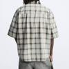 Zara Washed Plaid Short Sleeve Casual Shirt Men Shirts Medium-Gray 4877400-809