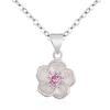 Fresh Rose Handmade Silver-Plated Necklace with Cherry and Peach Blossom Pendant for Women
