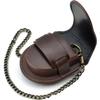 Classic Vintage Pocket Watch Box Men Back Brown Cover Leather Storage Box High Quality Coin Purse Bag With Chain