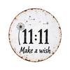 11:11 Make a Wishes Metal Tins Signs Retro Wall Art Decors with Dandelions Motifs Rustics Farmhouses Plaque for Wall Decorations