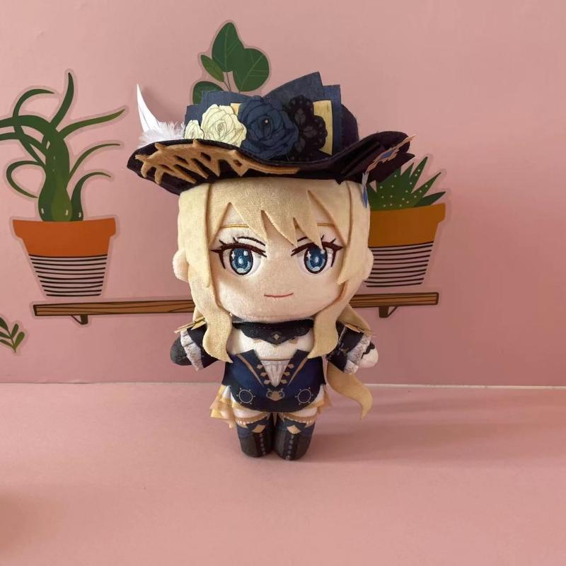 Genshin Impact Navia Cosplay Plüschpuppe Spielzeug 20cm Anime Charakter Niedliches Weiches Kuschelkissen Weihnachts-Erntedankfest Geschenk