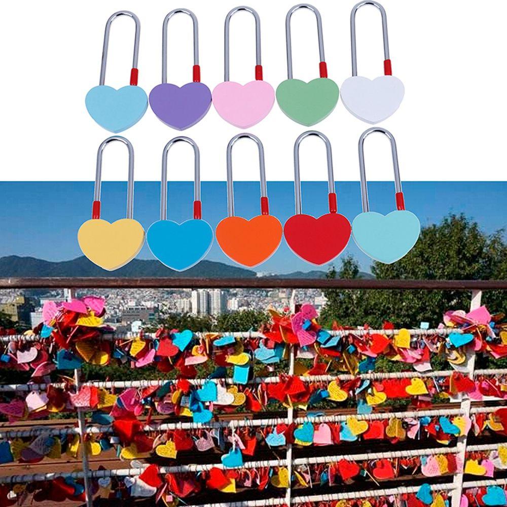 Love Without Key Heart Shape Couples Anniversary Wish Lock Wedding Gifts Keepsake Love Padlock