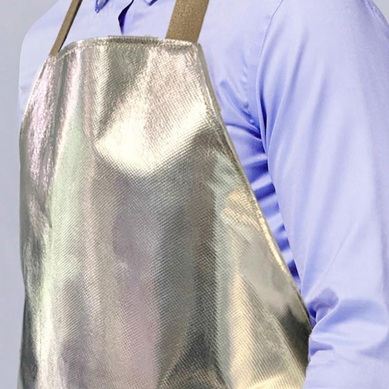 High Temperature Kitchen Apron Protective Aluminum Foil Cooking Apron, Adjustable Fit for Chefs and Grill Cooker