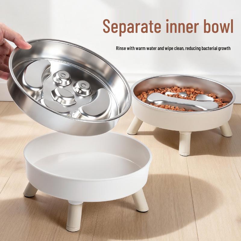 Stainless Steel Non-Slip Slow Feeder Bowl for Pets - Large Capacity for Dogs and Cats