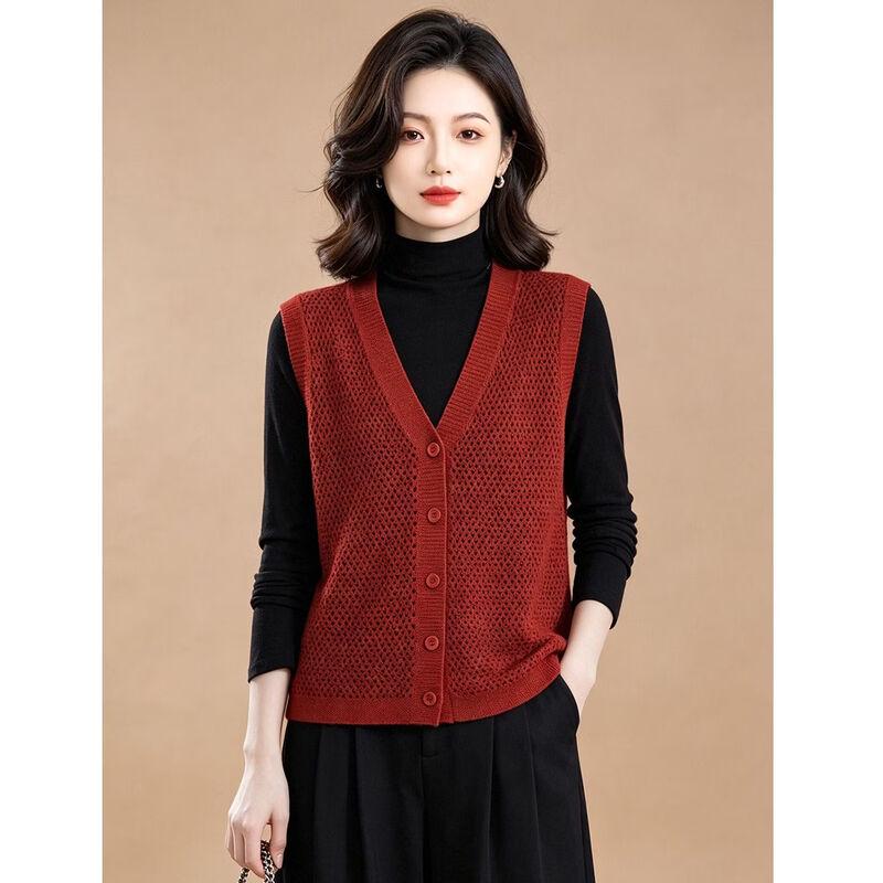 EST+II Women's Hollow Mesh V-Neck Knit Vest