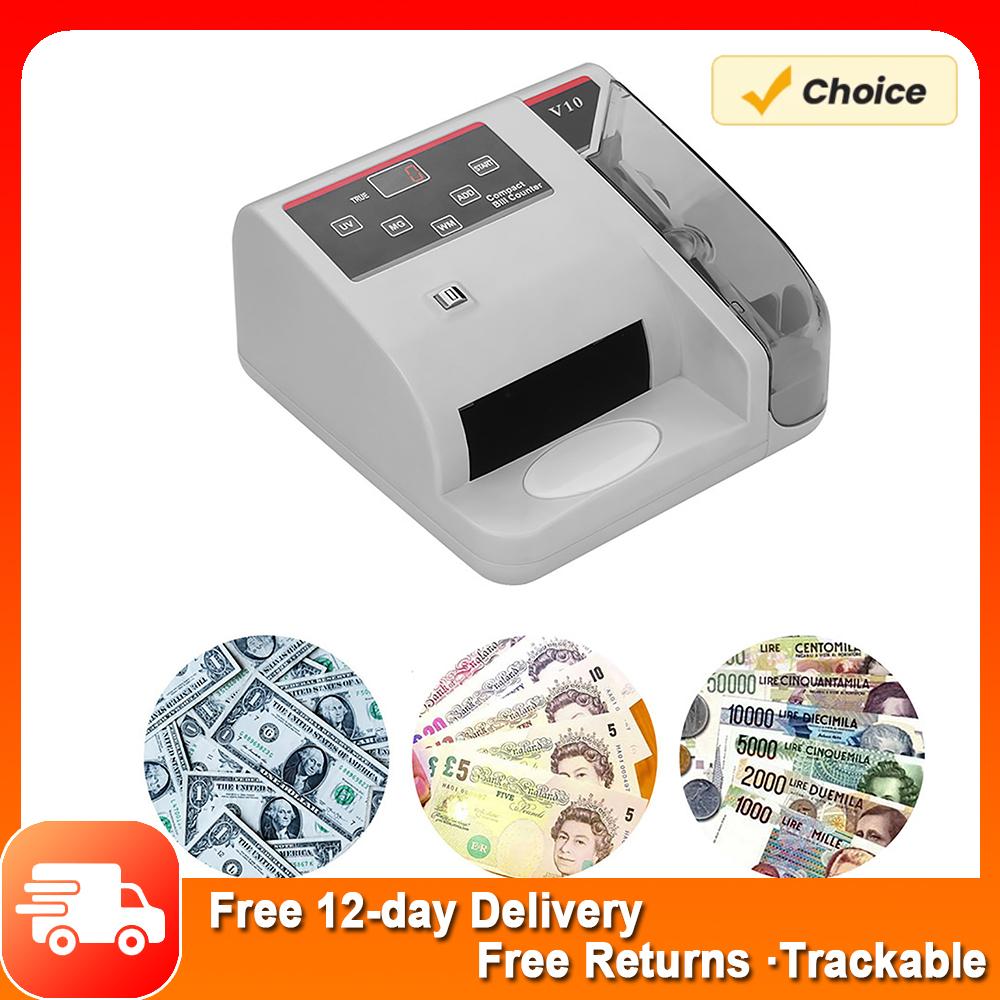 

Portable Money Counter Currency Cash Banknote Bill Counting Machine Detector with UV/MG/WM Counterfeit Detection 600 Bills /s US