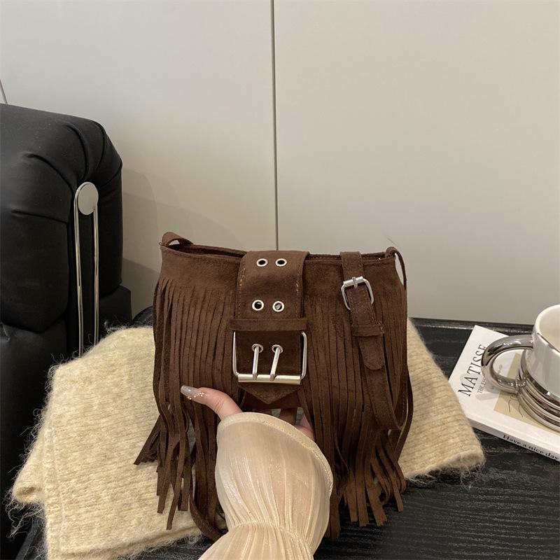 2025 Frosted Tassel Women's High-end Versatile Shoulder & Crossbody Phone Bag