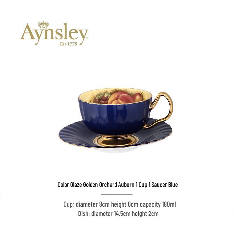 

AYNSLEY Auburn Bone China Tea Cup & Saucer Set