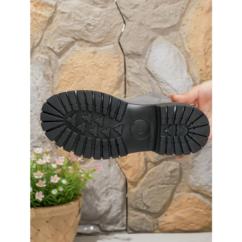 Damen Übergröße Retro Klobige Sohle Martin Stiefel Neu Herbst & Winter Seitlicher Reißverschluss Stilvolle Stiefeletten