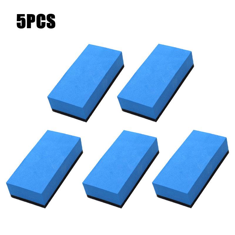 5/10/20pcs Car Ceramic Coating Sponge Applicator Glass Nano Sponges Automobile Blue Square Sponge And Cloth