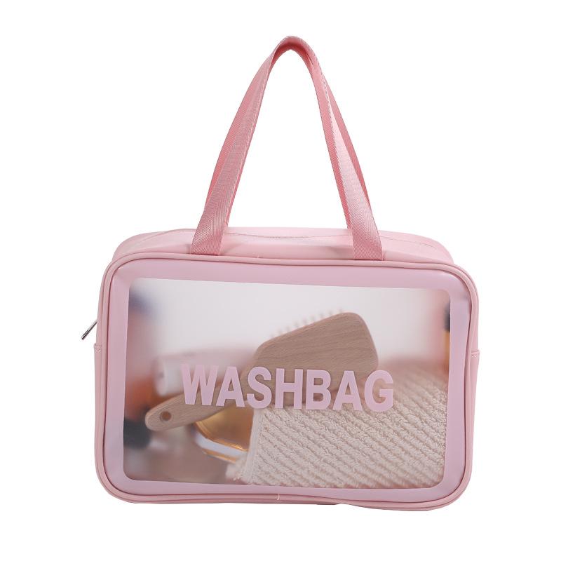 Large Capacity Transparent PU Travel Makeup Bag – Customizable Logo