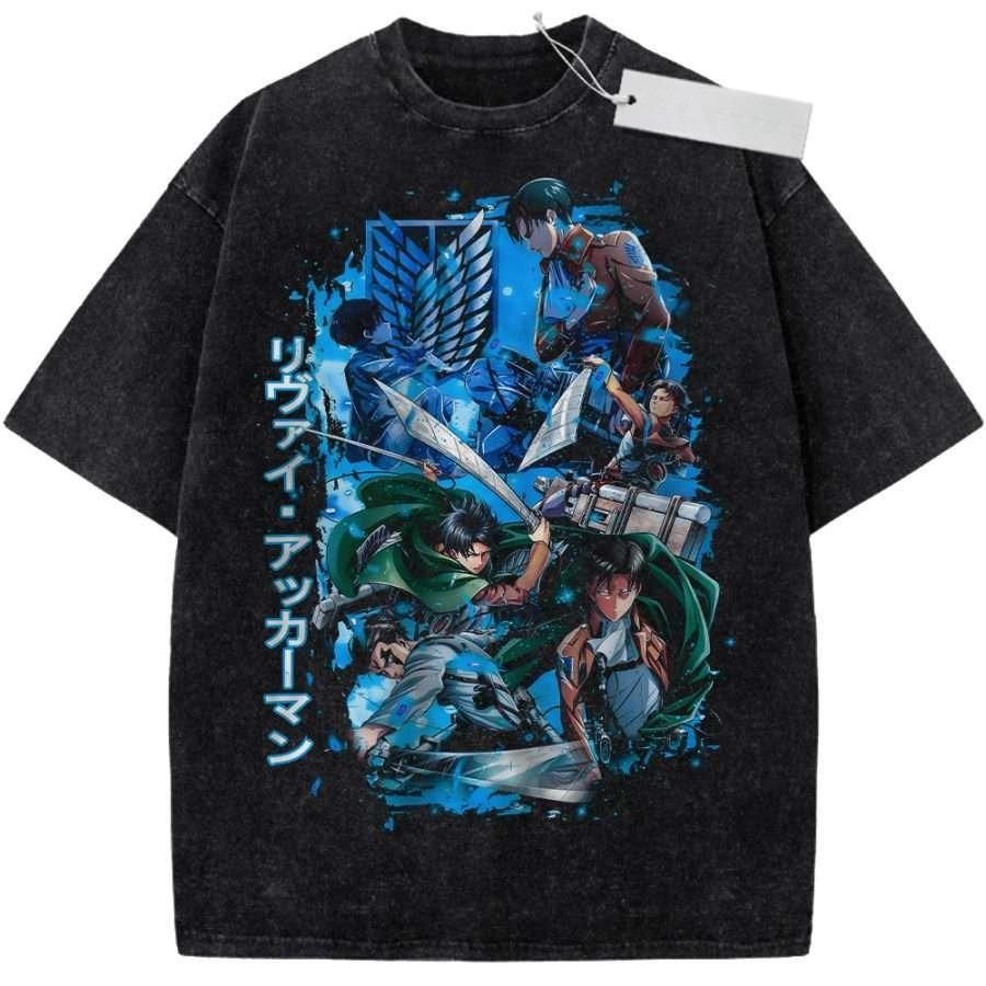 Unisex Black Washed Vintage T  Shirt Demon Slayer Nezuko Kamado Cherry Blossoms High  Quality Fabric for Fitness Casual