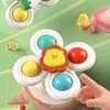 3Pcs Desktop Spinner Toy with Suction Cup Built-in Beads Colorful Rotating Rattles Emotional Comfort Sensory