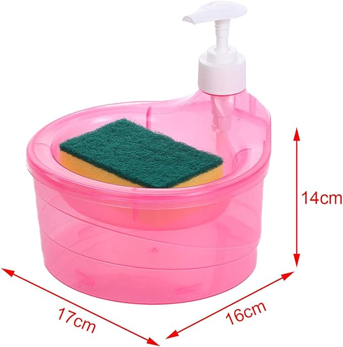 Geschirrspülseifenspender, 2-in-1 Arbeitsplatten-Geschirrspülseifenspender, Küchenseifenspender mit Schwamm