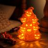 Halloween Ghost Night Light Decorative Figurine with Pumpkin Shape LED Lighting for Holiday Indoor Tabletop Display