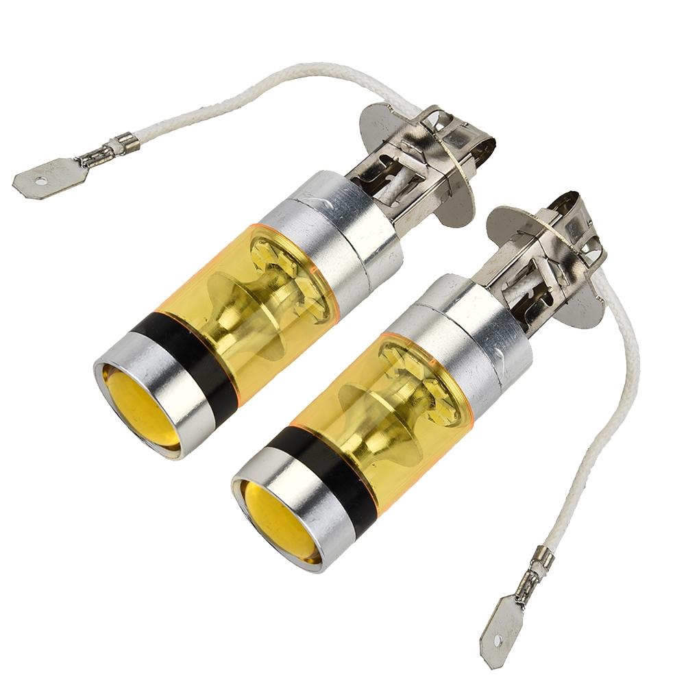 Yellow LED Lights 12-24V Aluminum Alloy 4300K Replacement H3 100W 2828SMD