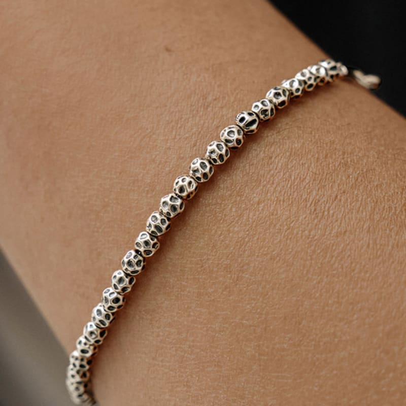 

TOU NPM006 Rough Ball Bead Bracelet Silver