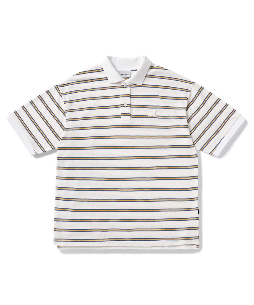 MINIMALPROJECT Striped Collared Short Sleeve T-Shirt Mkt103 [White]