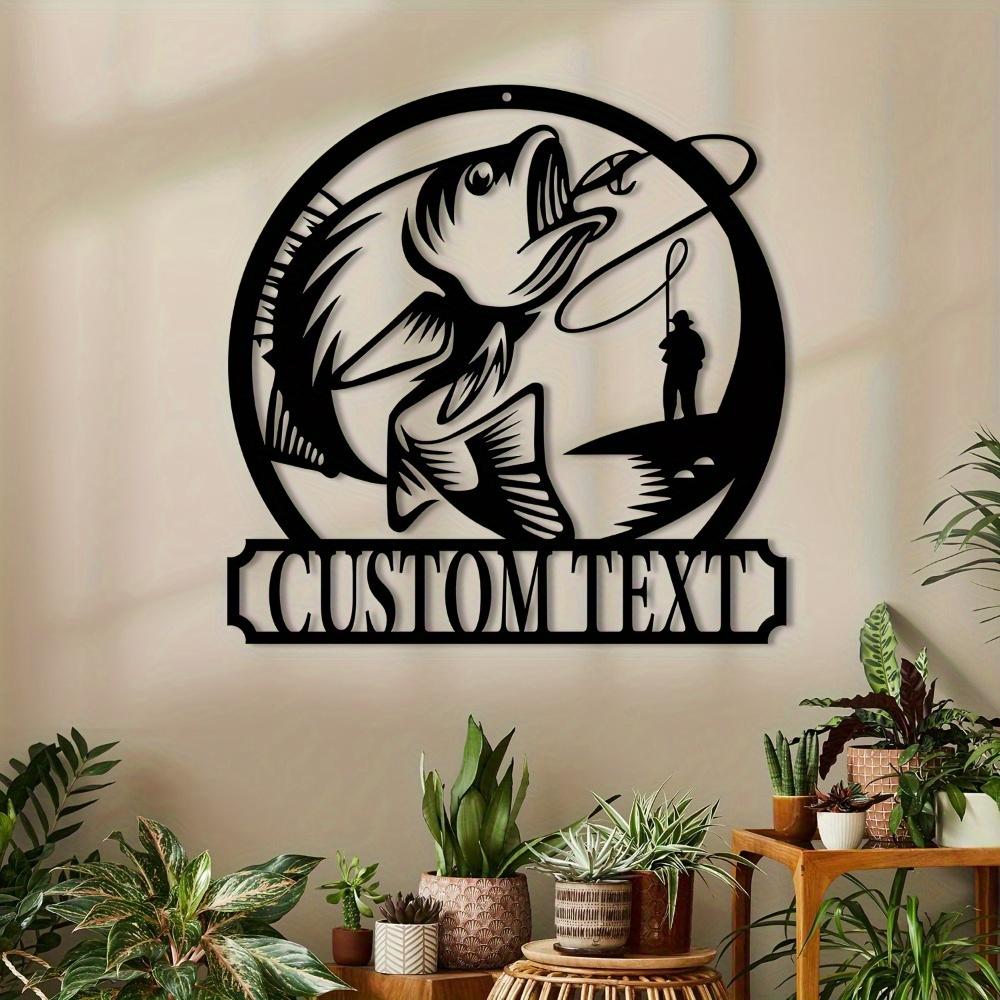 Custom Metal Wall Art Bass Fishing Decor Handcrafted Gift for Patio Porch