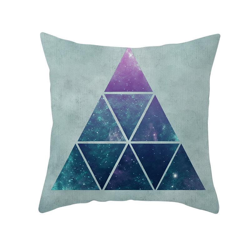 Home Decoration Geometric Space Printed Pillow Cover Colorful and Bright Sofa Cushion Cover
