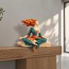 Yoga Girl Resin Ornaments Meditation Tranquility And Balance Figurine with Artistic Leaf Design Sculpture