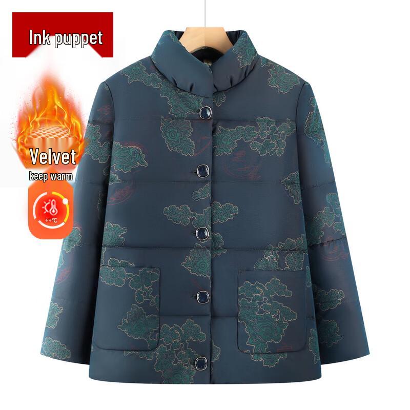 

Elderly Women s Warm Plush Lined Winter Padded Coat 3XL