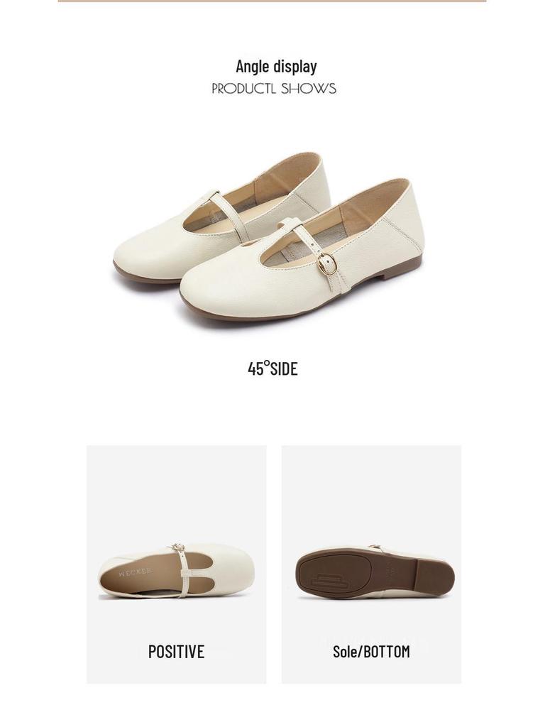 Eleganta retro höstskor 2025 med slip-on Mary Jane-skor, låg klack och fyrkantig tå och spänne.